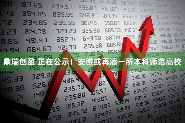 鼎瑞创盈 正在公示！安徽或再添一所本科师范高校